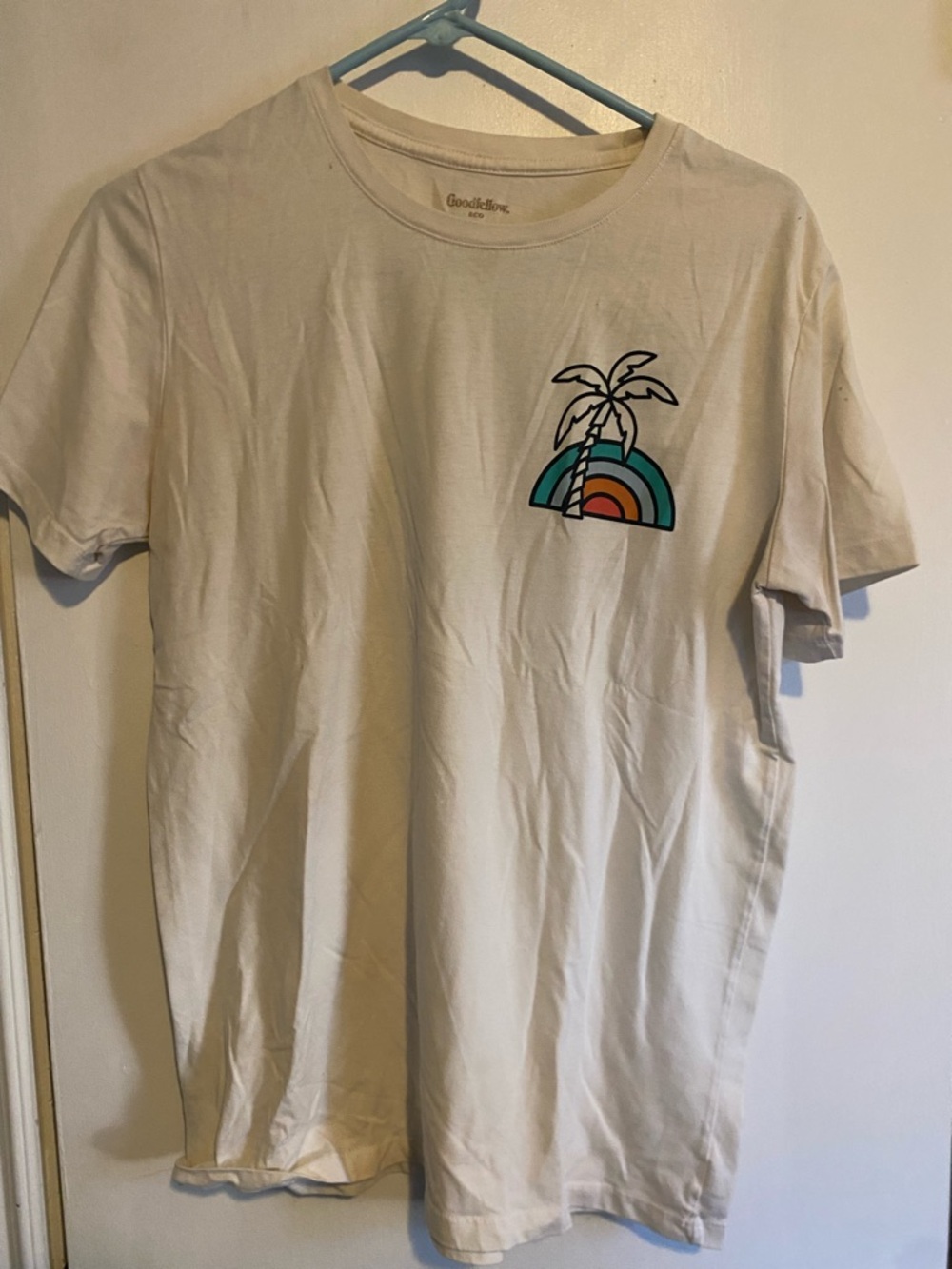 Goodfellow & Co Cream Graphic Tee with Subtle Print